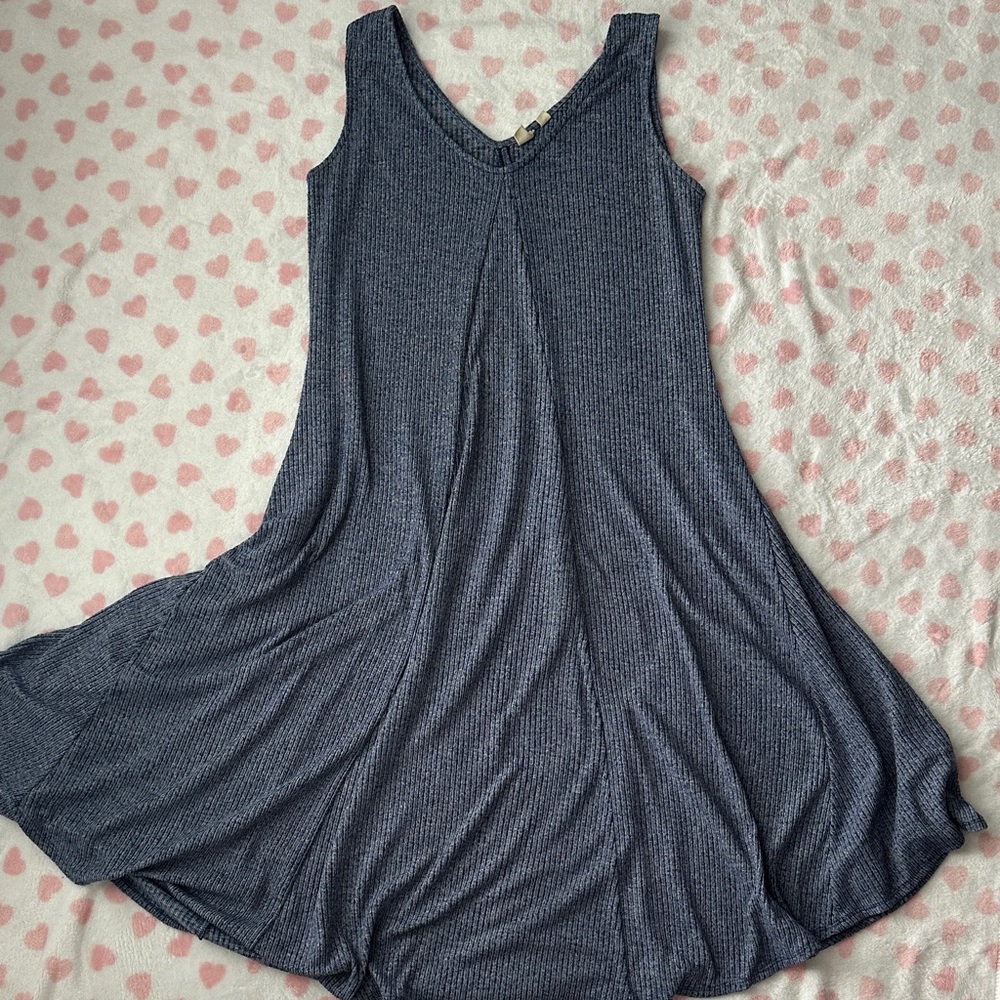 GAP Navy Textured Maxi Dress